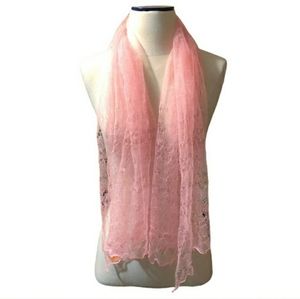 B. ALTMAN & CO New York Pink Mohair Scarf - VINTAGE.